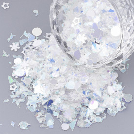 Набір наповнювач для шейкеру, паєтки, ніжний мікс, розмір деталей 1-9 мм, близько 14 грам