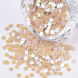 Набір паєток, Квіточки, піщаний коричневий, близько 10 грам, 3x3.1x0,4 мм