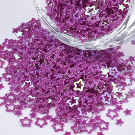Наповнювач для шейкера, паєтки, Зірочки, порожнисті зірочки, від 2,5 до 4 мм, близько 10 грам