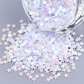 Набір паєток, Зірочки, блакитний, близько 10 грам, 2,6х0,4 мм
