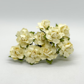 Набор декоративных розочек кремового цвета, 5 шт, 25 мм