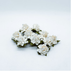 Набір декоративних трояндочок білого кольору, 5 шт, 25 мм