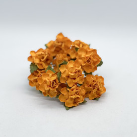 Набір декоративних трояндочок мандаринового кольору, 5 шт, 25 мм