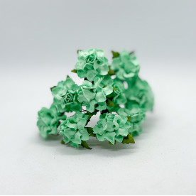 Набір декоративних трояндочок кольору Aqua, 5 шт, 25 мм