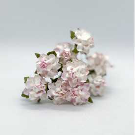 Набор декоративных розочек, 25 мм, 5 шт., розово-молочный