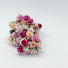 Набір трояндочок 10 мм в рожевих тонах, 10 шт