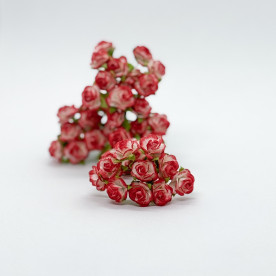 Набір трояндочок 10 мм, 10 шт, колір червоно-білий