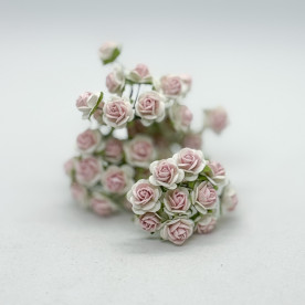 Набор розочек 10 мм, 10 шт, цвет бело-розовый
