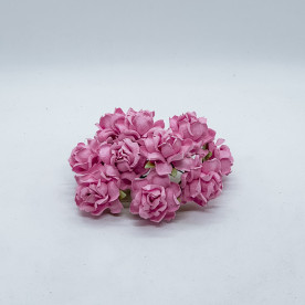 Набор розочек розово-малинового цвета 30 мм, 5 шт