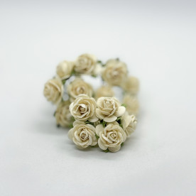 Набір трояндочок 20 мм, колір кремовий, 5 шт.