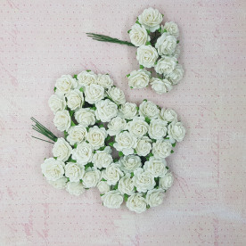 Набор диких розочек 20 мм, белый, 10 шт