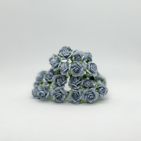 Набір диких трояндочок 25 мм, блакитний, 5 шт