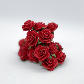 Набір трояндочок 25 мм, червоний, 5 шт