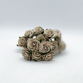 Набір трояндочок 25 мм, колір кава з молоком, 5 шт.