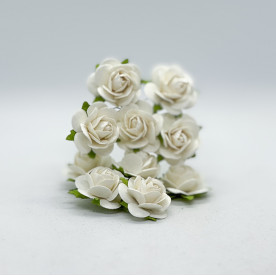 Набір білих троянд 25 мм, 5 шт
