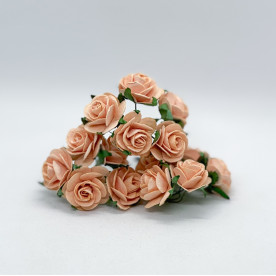 Набір трояндочок 25 мм, персиковий, 5 шт