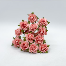 Набір трояндочок 25 мм, Кораловий, 5 шт