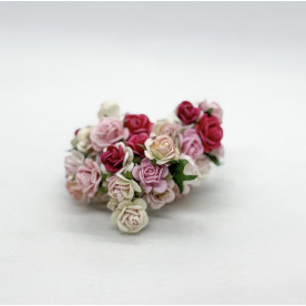 Набір трояндочок 15 мм в рожевих тонах, 10 шт