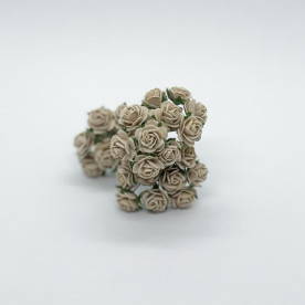 Набор розочек 15 мм, 10 шт, цвет кофе с молоком