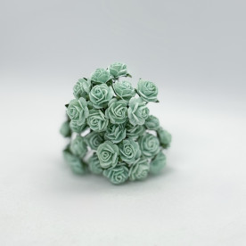 Набір трояндочок м'ятного кольору 15 мм, 10 шт
