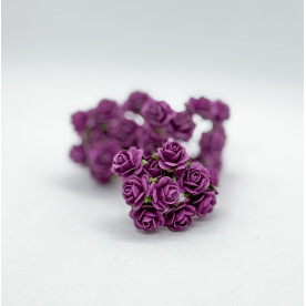 Набір трояндочок темно-бузкового кольору 15 мм, 10 шт