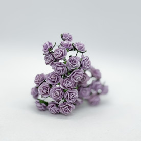 Набір трояндочок ніжно-бузкового кольору 15 мм, 10 шт