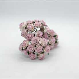 Набор розочек 15 мм, 10 шт, цвет розово-молочный