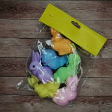 Набор декора из пенопласта, Кролики, глиттер, 7,5 см, 6 шт