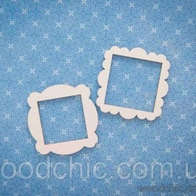 Набор чипбордов, рамки квадратные волнистые, Woodchic