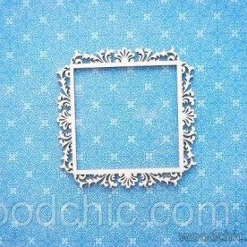 Чипборд, рамка квадратная с растениями, Woodchic