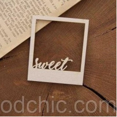 Чипборд, Рамка полароид Sweet, Woodchic