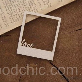 Чіпборд, Рамка полароид Love, Woodchic