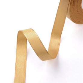 Сатиновая-атласная лента, золотисто-коричневый, 10 мм, рулон 22,9 м