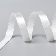 Сатиновая-атласная лента, белый перламутр, 10 мм, рулон 22,9 м