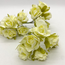 Набір троянд з тканини, бежевий, 6 шт.