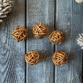 Шарик из ротанга, бронзовый, 3 см