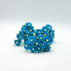 Набір з 10 декоративних квіток Sweetheart синого кольору, 15 мм