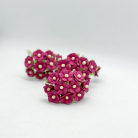 Набір з 10 декоративних квіток Sweetheart малинового кольору, 15 мм