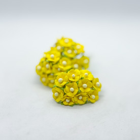 Набір з 10 декоративних квіток Sweetheart жовтого кольору, 15 мм