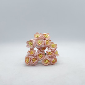 Набір декоративних квіток вишні пастельно рожевого кольору, 5 шт.