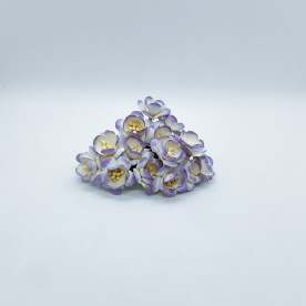 Набір декоративних квіток вишні в фіолетових тонах 5 шт.