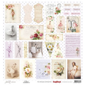 Односторонній папір Джульєта Картки 1, 30,5 * 30,5 см від ScrapBerry's