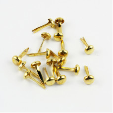 Набір металевих міні брадсів, колір золото, 20 шт, 3 мм