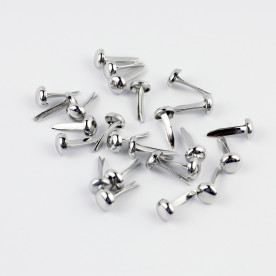 Набір металевих міні брадсів, колір срібло, 20 шт, 3 мм
