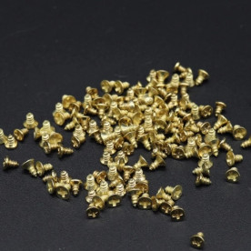 Саморез, винт для крепления фурнитуры, потайная шапочка, 2х4 мм, цвет золото, 10 шт