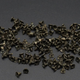 Саморез, винт для крепления фурнитуры, 2х6 мм, цвет старая латунь, 10 шт