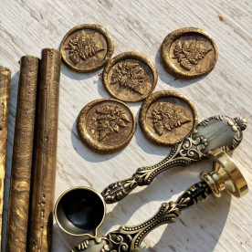 Сургуч в стержнях, бронза с шиммером, 1 шт, 13 см