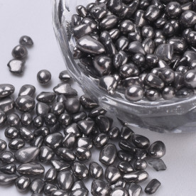 Декоративные камушки в баночке, стекло, черный графит, 2-4 мм, 30 грамм, 30 мл