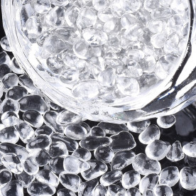 Декоративні камінці в баночці, прозорий, від 1,5 до 3 мм, 10-12 грамм