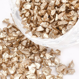 Декоративные камушки в баночке, светлое золото металлик, от 1,5 до 2 мм, 10-12 грамм